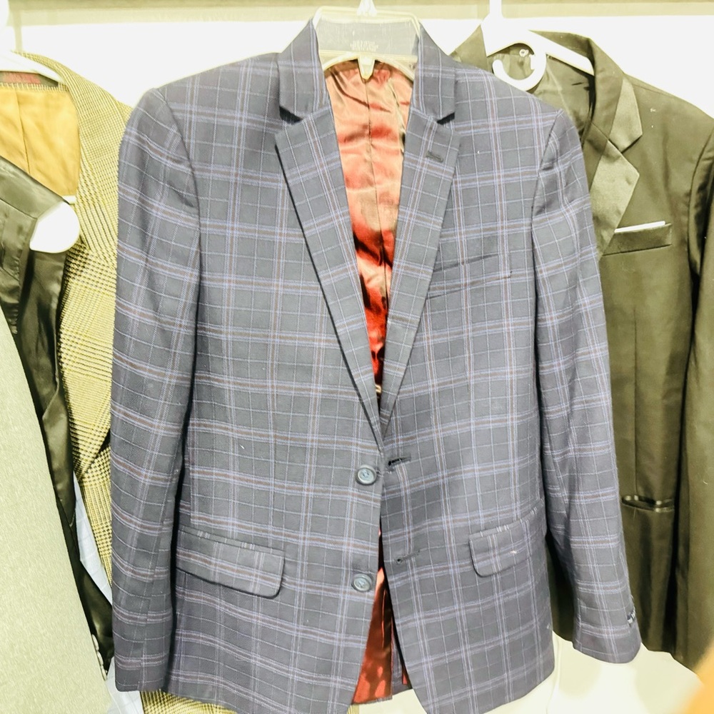Tommy Hilfiger Dark Blue Plaid Blazer